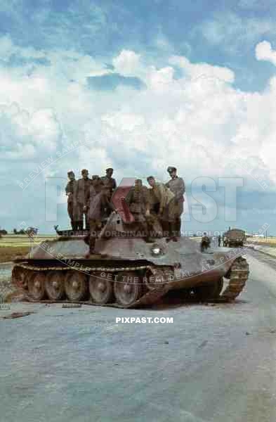 1 of the first ever 150 T34 tanks to be produced. Captured my a German medical unit. Russian front 1941.