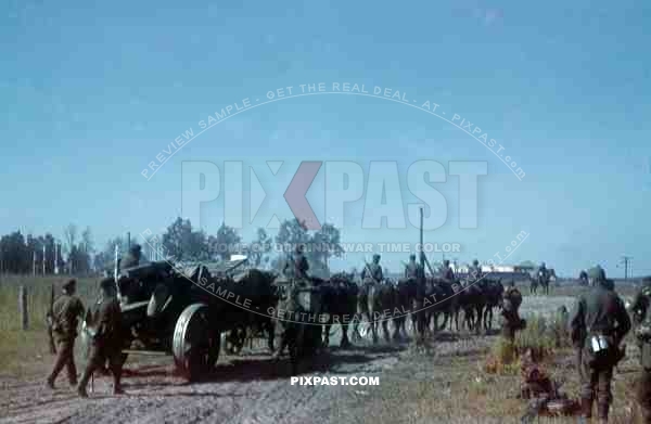 10,5cm artillery at the field railway near Kokorewka, Russia 1944