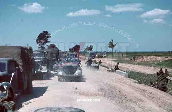 14th panzer march russia trucks cars 1941
