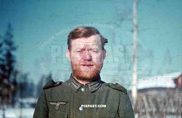 207 Infantry Division Major Scheer - Infantry soldier Russia snow winter Beard facial hair - tired - 1942
