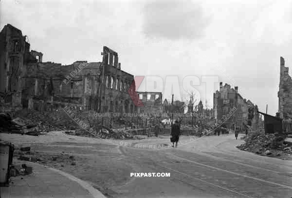 69th infantry division - Leipzig - Germany - 1945 Ruins