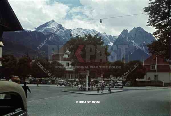 Adolf-Wagner-Platz in Garmisch-Partenkirchen, Germany 1938