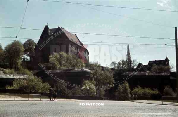 Am Neutorgraben and Castle of Nuremberg, Germany ~1940