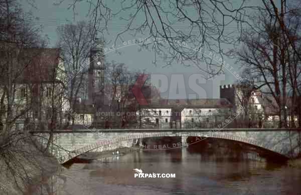 Amberg Germany, Vils River, St. Martin Church, Bridge, Hans Stadlbauer, 1940