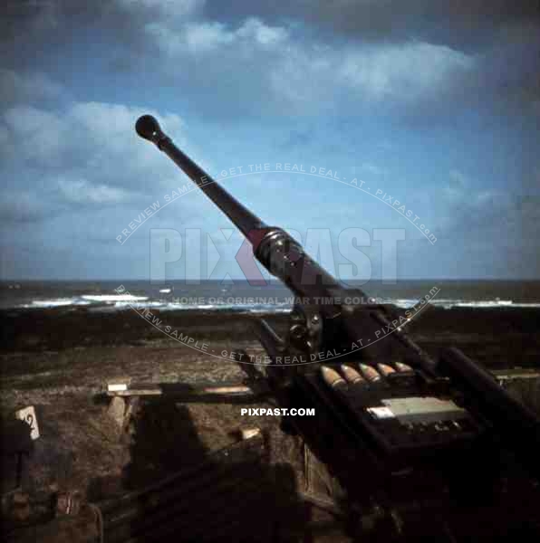 Antiaircraft gun in Cherbourg, France 1941