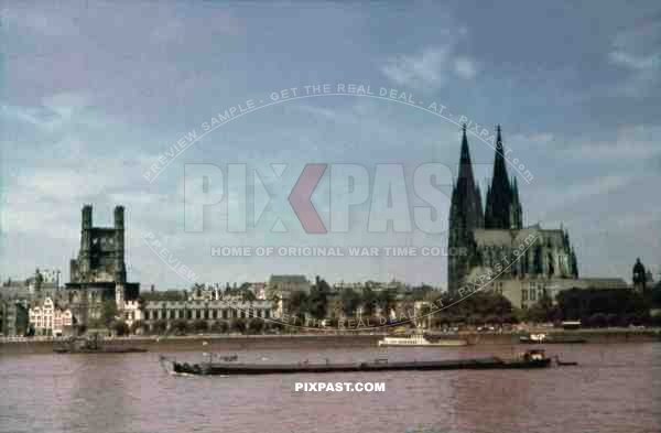 at the river Rhine in Cologne, Germany 1944