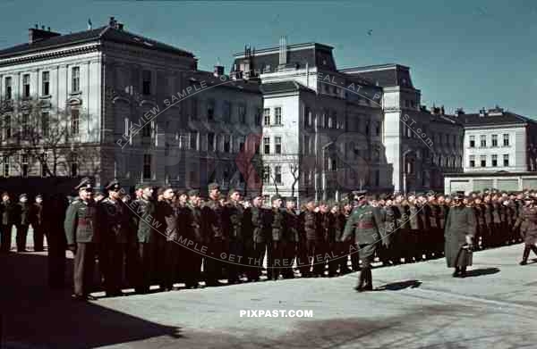 Austria Vienna WIEN 1940 Wehrmacht Kaserne, Barracks German General Staff troop inspection.