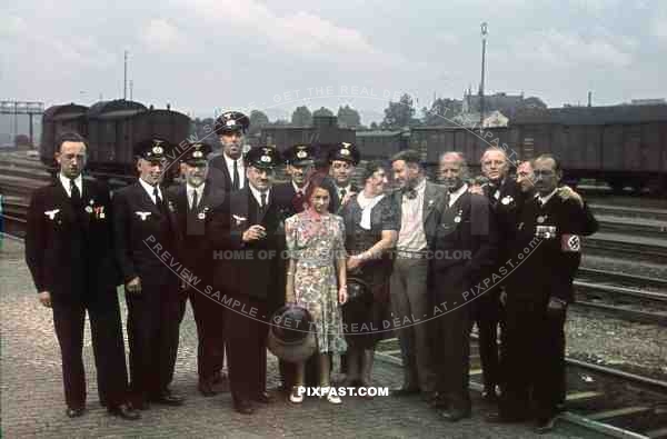 Austrian Marine Veterans Association gather at Vienna train station to travel to Dresden for Marine Ceremony 1939.