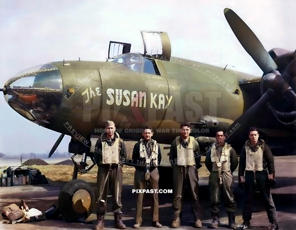 B 26B Marauder The-Susan Kay with crew England 11th Apr 1944