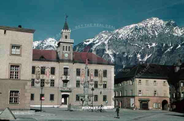 Bad Reichenhall, Bayern, Bavaria, 1938, Rathaus, Town hall, market place, marktplatz, fountain, 