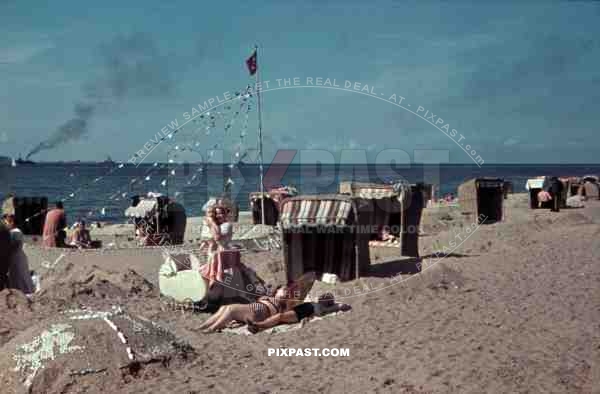 beach at the Kiel Fjord, Germany 1939