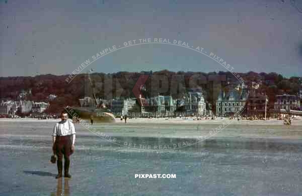 beach of Trouville-sur-Mer, France 1940