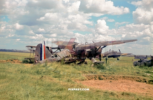 BEF RAF Westland Lysander. Captured / Destroyed French air force fighter plane. Abbeville France June 1940