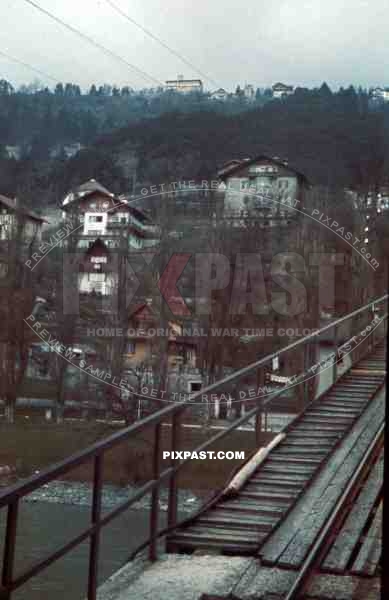 bridge of the Hungerburgbahn in Innsbruck, Austria 1940