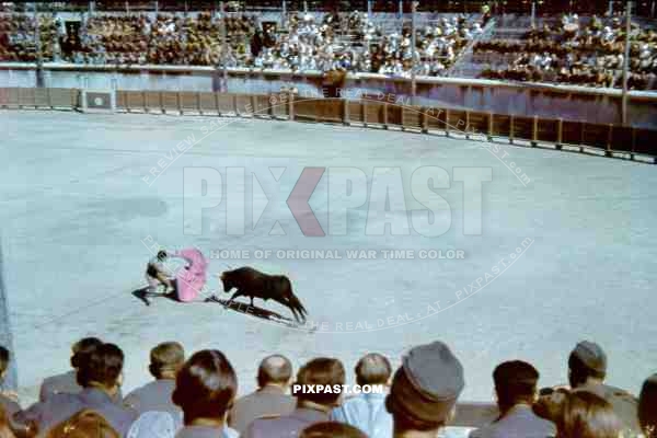 Bullfighting in Arena of Nimes. South of France 1943.