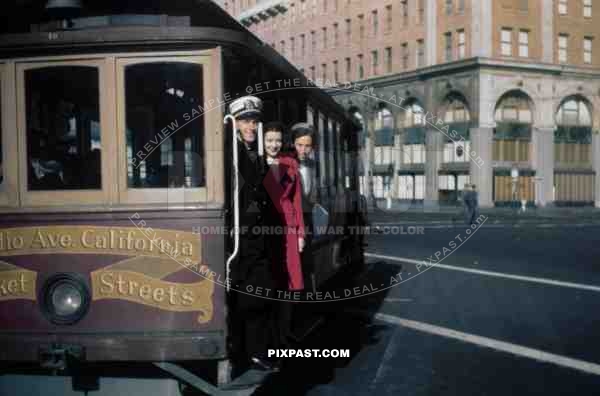 Cable car San Francisco USA America 1941 Navy officer