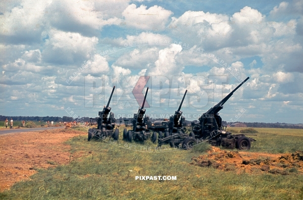 Captured French heavy anti aircraft guns beside Abbeville France May 1940