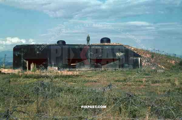Captured French Maginot Machine Gun Bunker. France 1940
