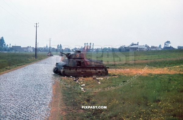 Captured French Somua S-35 Medium Panzer Tank, France 1940, 4th Panzer Division.