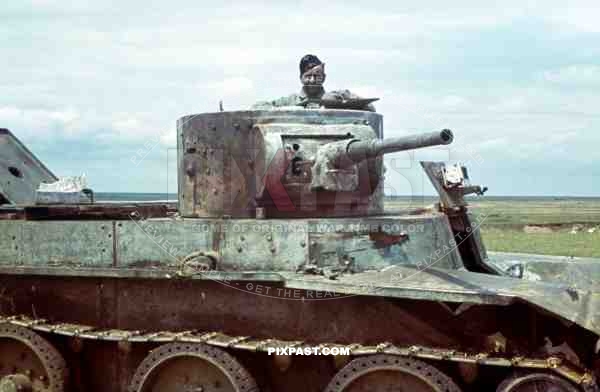 Captured Russian BT-5 with mariupol turret. Panzer Tank,  Kharkov, 1942, 22nd Panzer Division, 204th Panzer Regiment. 
