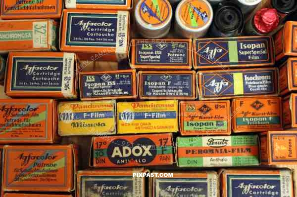 Collection of rare German war time color and black and white photo camera film
