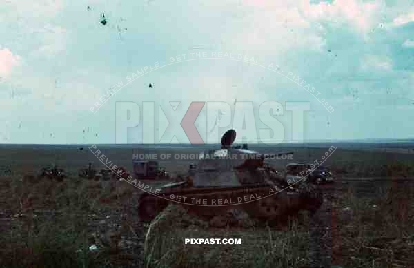 destoryed russian panzer column russia 1942