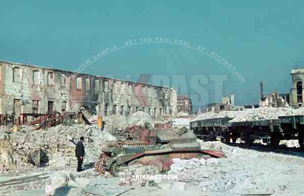 Destroyed British Cruiser Mk IV Tank in Rouen France 1940. 1st Armoured Division of the British Expeditionary Force