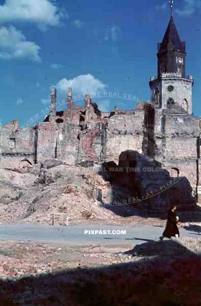 destroyed buildings in Lublin, Poland 1941