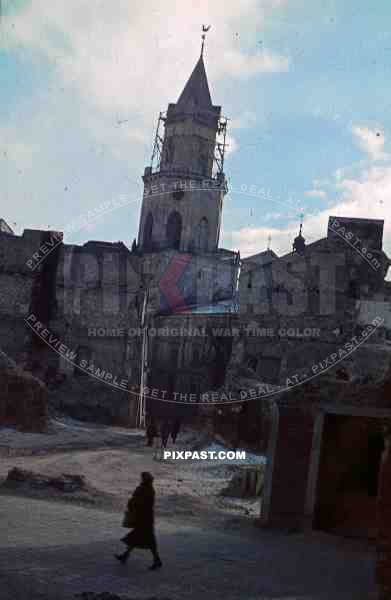 destroyed church in Lublin, Poland 1939