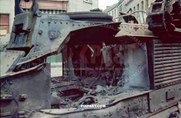 Destroyed French Char B1 Tank in Beaumont, Belgium 1940