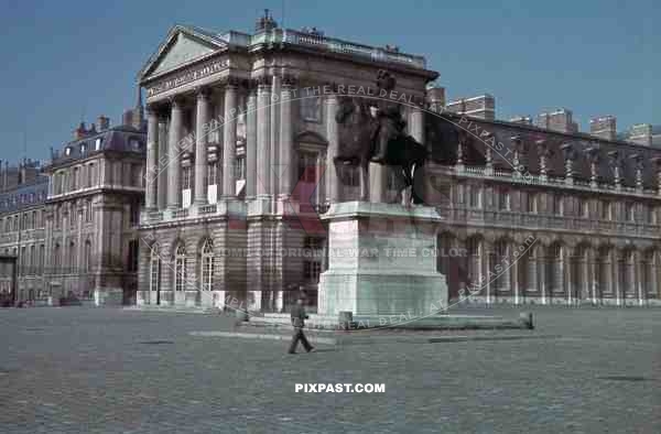 equestrian statue of Louis XIV in Versailles, France 1940