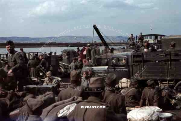 Ferry over the river Save in Brod, Yugoslavia 1941