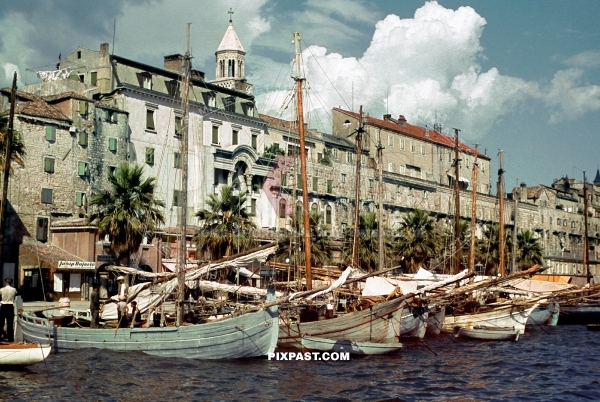 Fishing Harbor Split in Croatia 1941