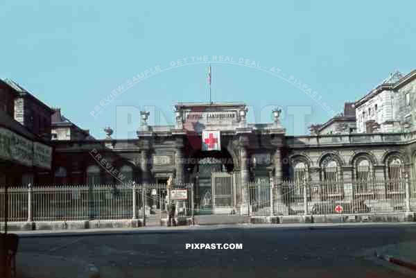 French Army Hospital in Paris France 1940 under German occupation. Hopital Lariboisiere