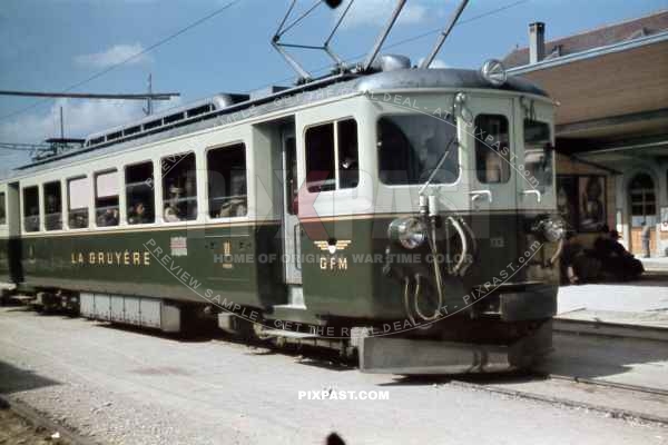Fribourg Railway Company Switzerland 1946. Gruyere–Fribourg–Morat railway (GFM) Railcar ABDe 4/4 162