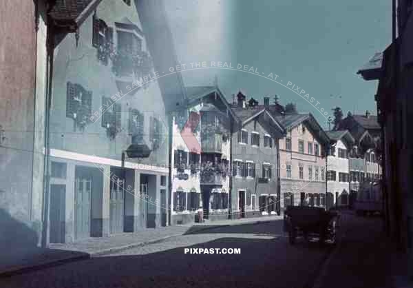 Fussen Spitalstrasse 1936, cart wagon shops and stores