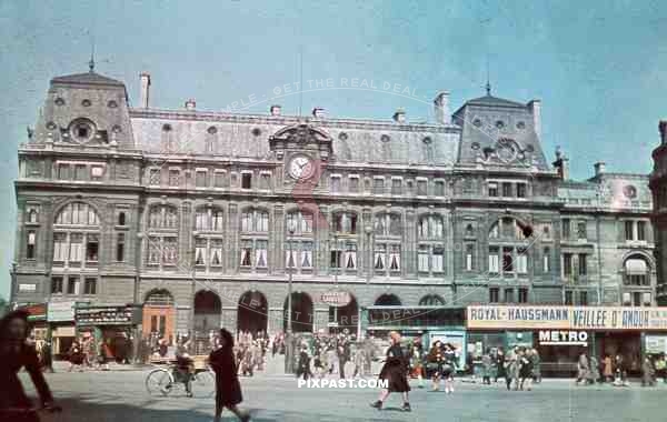 Gabriel PÃ©ri Square and Saint-Lazare station in Paris, France 1944