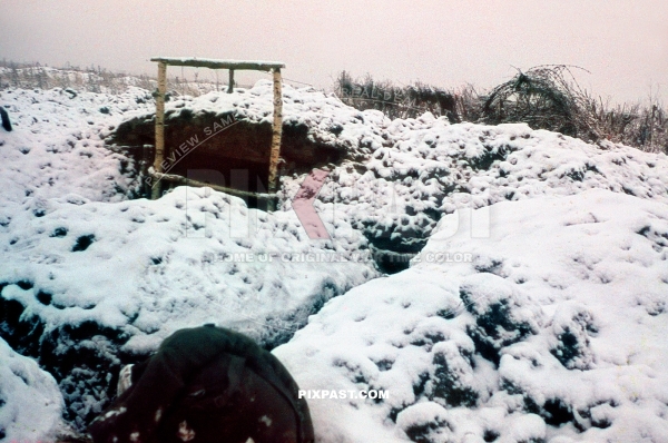 German army bunker trench. Eastern Front. Winter Ukraine 1942