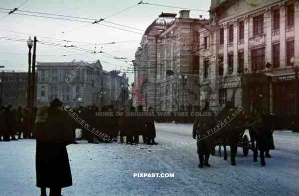 German army funeral, Konstytutsii Square, Charkow, Ukraine, 1942, 94th Infantry Division.
