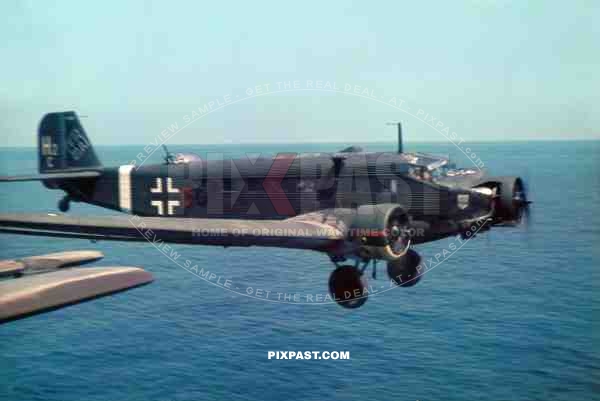German Luftwaffe Ju 52 Junkers transport Narvik flying between Italy and Africa 1943.