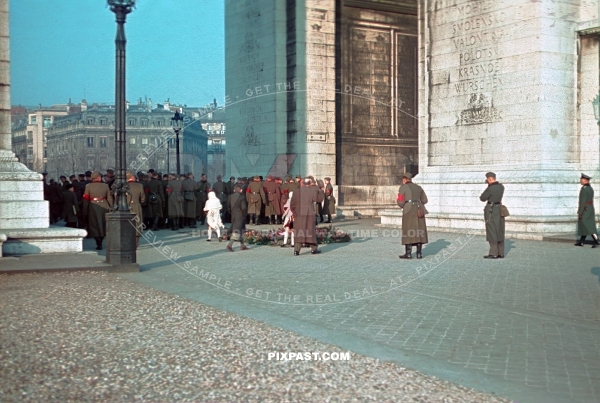 German RAD soldiers visiting the Tomb of the Unknown Soldier Paris France June 1940