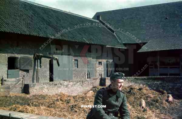 german soldier farm house, Netherlands 1940