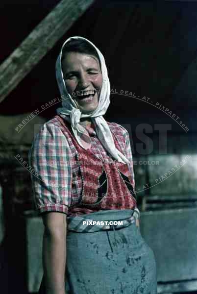 happy farmer woman in Stuttgart, Germany 1939