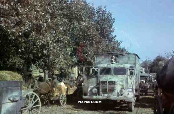 Heavy truck on retreat through Bryansk, Russia 1944