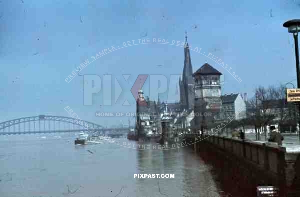 high water in the Rhine, DÃ¼sseldorf, Germany 1940