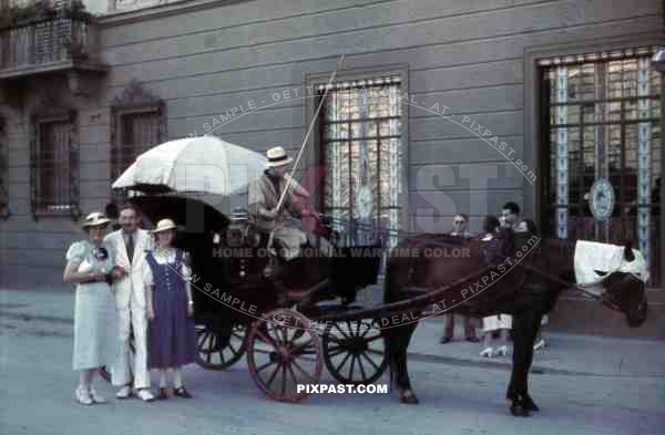 Horse carriage in Florence, Italy 1938