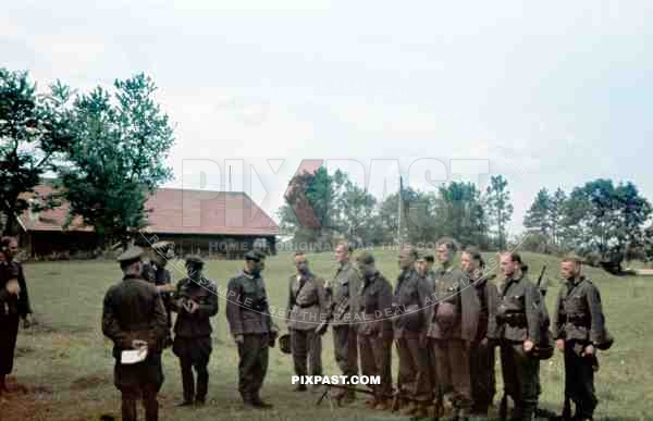 Infantry soldiers training with MG34 machine gun, Mp40 machine pistols, France, Niort, 1940. 22. Panzer Division.