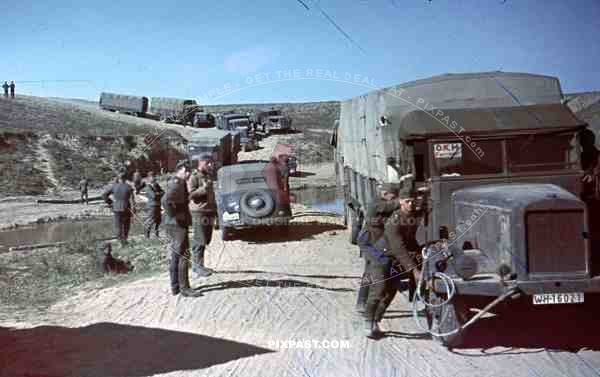 Kriegsberichter Franz Krieger, Russia, 1941, propaganda company, bus, truck, OKH, Fernlast, trailer,