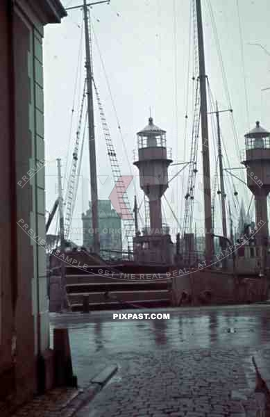 La Rochelle, France, Frankreich, 1941, Signal Ship in Harbour, 22nd Panzer Division,