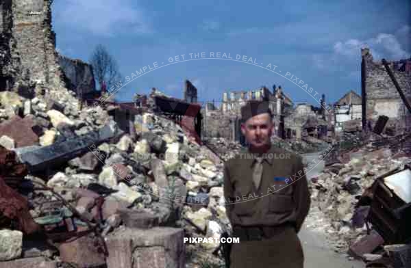 Leipzig 1945 ruins destroyed bombed 69th infantry division allied USA army